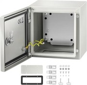 VEVOR schakelkast NEMA industriële behuizing 20x20x15cm NEMA 4X stalen verdeelkast IP66 waterdicht en stofdicht elektrische aansluitdoos voor buiten/binnen