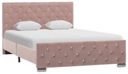 vidaXL Bedframe stof roze 120x200 cm