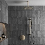 Saniclear Brass Pro inbouw regendouche met 20cm hoofddouche, plafondarm en glijstang geborsteld messing rond