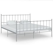 vidaXL Bedframe metaal grijs 200x200 cm