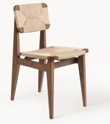 Houten stoel C-Chair van walnoothout met gevlochten Zitvlak