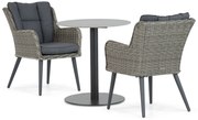 Bistroset 2 personen 70 cm Aluminium/wicker Grijs Garden Collections Boston/Como