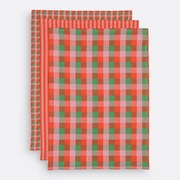 Set van 3 geweven-geverfde katoenen theedoeken, Sidone