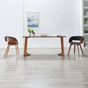 vidaXL Eetkamerstoelen 2 st gebogen hout en stof grijs