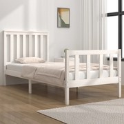 vidaXL Bedframe massief grenenhout wit 75x190 cm 2FT6 Small Single