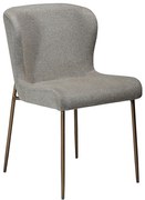 Dan-Form Glam Luxe Eetkamerstoel Boucle Grijsbruin En Antique Brass