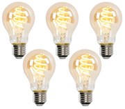 Set van 5 Smart E27 LED lamp A60 goud 4W 270 lm 1800-3000K