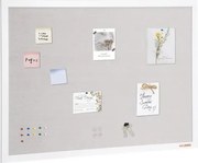 VEVOR 48"x36" Wit Kurkbord met Linnen Oppervlak - Stijlvol Wandgemonteerd Prikbord voor Thuis, School, Kantoor - Elegant en Functioneel Prikbord