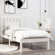 vidaXL Bedframe massief hout wit 90x190 cm 3FT Single