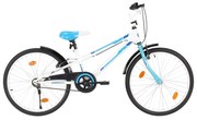 vidaXL Kinderfiets 24 inch blauw en wit