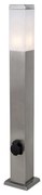 Buitenlamp staal 80 cm met stopcontact IP44 - Malios