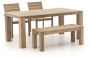 ROUGH-S/ROUGH-X 180cm dining tuinset met bank 4-delig stapelbaar
