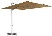 vidaXL Zweefparasol met stalen paal 250x250 cm taupe