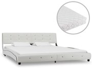 vidaXL Bed met matras kunstleer wit 180x200 cm