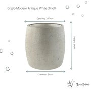 Pot Grigio Modern Antique White