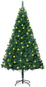 vidaXL Kunstkerstboom met LED's en dikke takken 150 cm groen