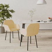 vidaXL Eetkamerstoelen 2 st fluweel crèmekleurig