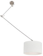 Smart hanglamp met dimmer staal met kap wit 35 cm incl. Wifi A60 - Blitz Modern E27 rond Binnenverlichting Lamp