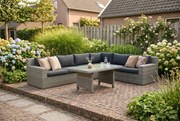 Dining Loungeset 6 personen Wicker Grijs  Garden Collections Amico/Napoli
