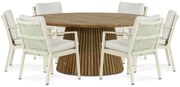 Tuinset Ronde Tuintafel 6 personen 180 cm Aluminium/Rope Taupe Coco Sevilla/Fungo