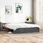 vidaXL Bedframe massief hout grijs 160x200 cm