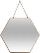 Atmosphera Wandspiegels Hexagon - Set van 3 - Goud - Met ketting