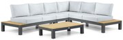 Loungeset 6 personen Aluminium/Teak Grijs Lifestyle Garden Furniture Vittoria