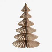 Pack Van 2 Kerstbomen Van Papier Navira Beige Linnen Met Gouden Rand & ↑45 Cm - Sklum