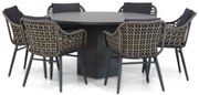 Tuinset Ronde Tuintafel 6 personen 140 cm Aluminium/wicker Taupe  Lifestyle Garden Furniture Dolphin/Graniet