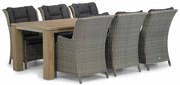 Tuinset 6 personen 240 cm Wicker Grijs Garden Collections Aberdeen/Brighton