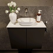 Mondiaz Fowy toiletmeubel 60cm urban met witte waskom midden zonder kraangat