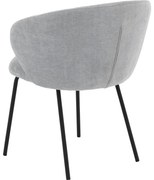 Goossens Stoel Noomi blauw stof met armleuning,