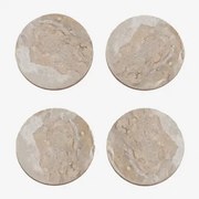 Pack Van 4 Ronde Onderzetters Ø10 Cm In Valtris Marmer Beige Marmer Panther - Sklum