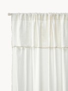 Semi-transparant linnen gordijnen Eleonara met tunnelzoom, 2-delig