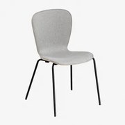 Set Van 2 Sonja Stapelbare Eetkamerstoelen Stof Gris Glacial - Sklum