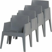 Garden Impressions Box tuinstoel antraciet the original - 4 stuks