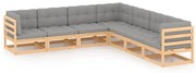 vidaXL 7-delige Loungeset met kussens massief grenenhout