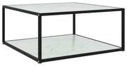 vidaXL Salontafel 80x80x35 cm gehard glas wit