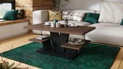 Mazzoni VIVA MAT Bruin eik/Zwart - MODERNE KOFFIE TAFEL MET SCHAPPEN