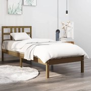 vidaXL Bedframe massief hout honingbruin 75x190 cm 2FT6 Small Single