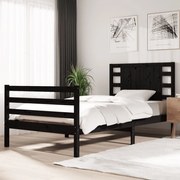 vidaXL Bedframe massief grenenhout zwart 90x190 cm 3FT Single