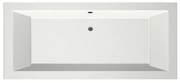 Xenz Society Duobad - 180x80x53 - afvoer Midden - acryl - wit mat 6853-03