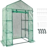 VEVOR foliekas 141x74.5x205cm tomatenkas 15kg laadvermogen kas tuinhuis koude bak PE materiaal stalen buis tomatenkas groentekas met 4 planken plantenkas