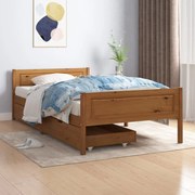 vidaXL Bedframe met 2 lades massief grenenhout honingbruin 100x200 cm