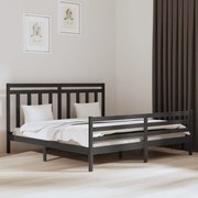 vidaXL Bedframe massief hout grijs 200x200 cm