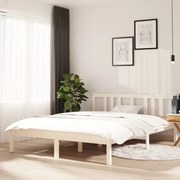 vidaXL Bedframe massief hout wit 140x190 cm