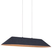 Stoffen Eettafel / Eetkamer Moderne hanglamp zwart met grijze binnenkant incl. LED 3-staps dimbaar - Dani Modern ovaal Binnenverlichting Lamp