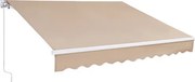 VEVOR Handmatig intrekbaar zonnescherm, 304,8 x 243,84 cm, waterbestendig polyester, zonnescherm voor terrasdeuren en ramen, zonnescherm met zwengel voor achtertuin en balkon