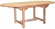 Ovaal uitschuifbare dining tuintafel 160-210x100xH76 cm teak bladdikte 2,8 cm