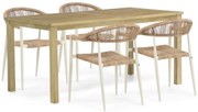 Tuinset 4 personen 160 cm Aluminium/Rope Taupe De Laan Projects
